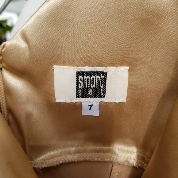 Smart Set shiny silky gold sleeveless zip up midi mini dress 7 - Picture 3 of 9